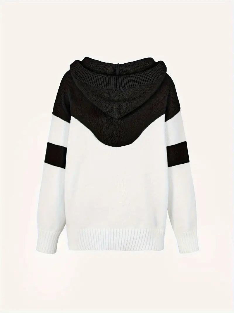 Rosa - Color Block Hoodie with Drawstring