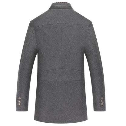 Emilio | Men's Winter Wool Blend Coat with Removable Scarf