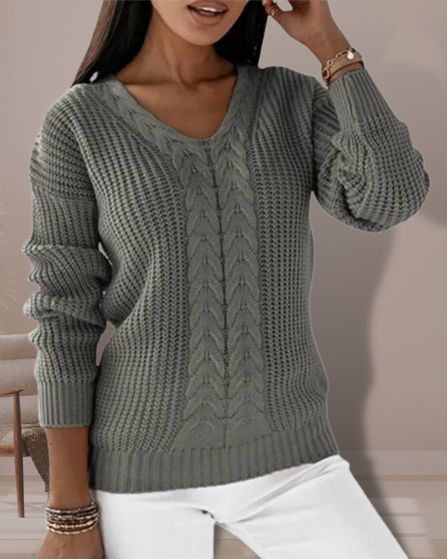 Harper™ | Elegant V-Neck Knit Sweater