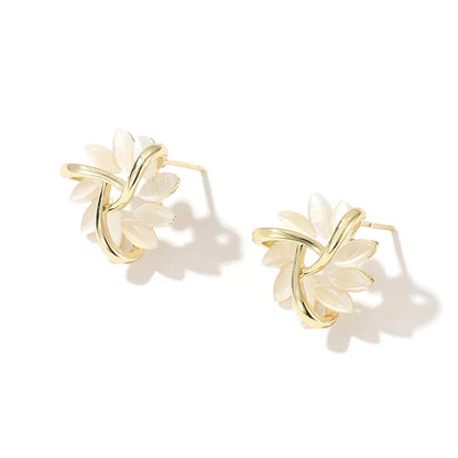 Jasmin - Opal Petal Hoop Earrings