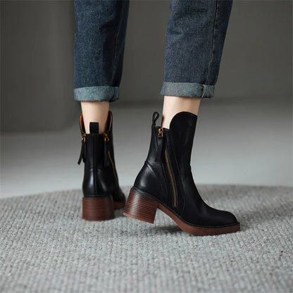 Grazia™ - Leather Ankle Boots