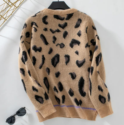 Harper™ | Leopard Print Wool Jacquard Sweater