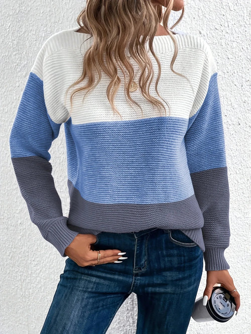 Harper™ | Elegant Tricolor Patchwork Sweater