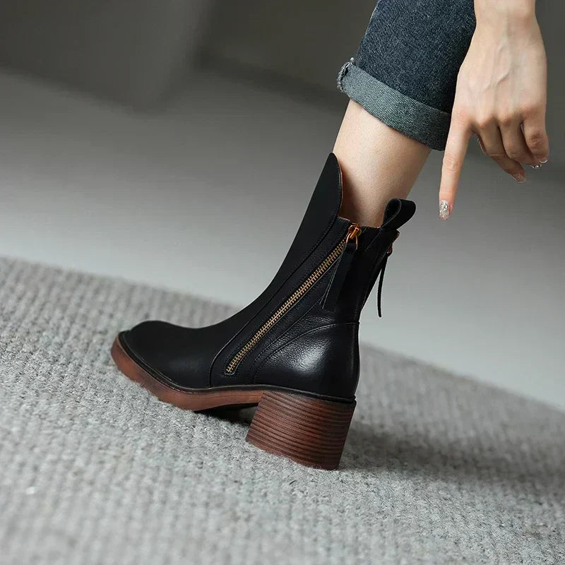 Grazia™ - Leather Ankle Boots