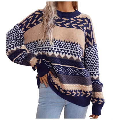 Harper™ | Retro Knit Contrast Sweater