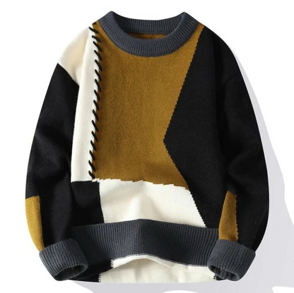 Harper New York | Men's Patchwork Design Sweater