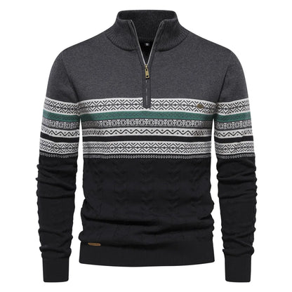 Jasper | Fair Isle Sweater with Half-Zip