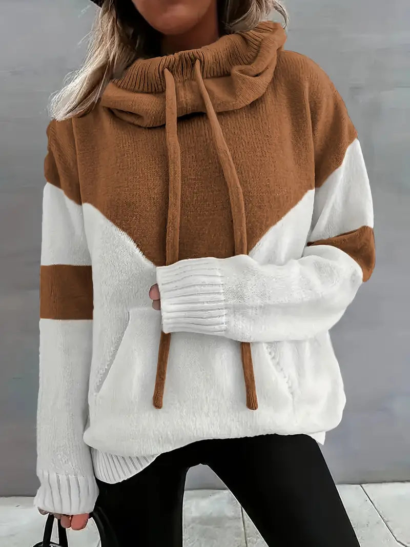 Rosa - Color Block Hoodie with Drawstring