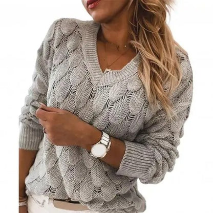 Harper™ | Relaxed Openwork V-Neck Sweater