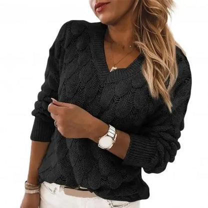 Harper™ | Relaxed Openwork V-Neck Sweater